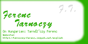 ferenc tarnoczy business card